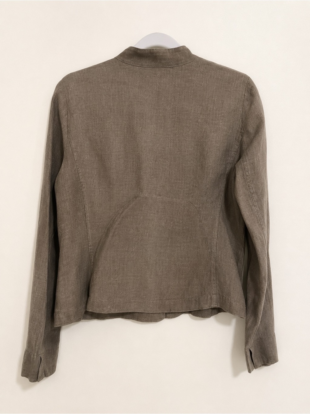 Eileen Fisher Gray 100% Irish Linen Button Front Blazer Jacket – Fits Size Small - Picture 5 of 7
